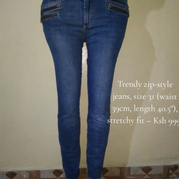 Celana Missguided Blue Jeans Women Trendy Zip-style Jeans, Size 31